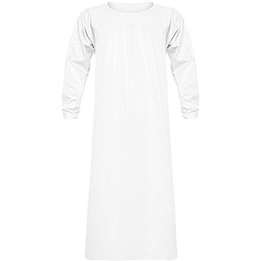 Фартук с рукавами Reiko aproLin eco+ (белый, Дл-135см)