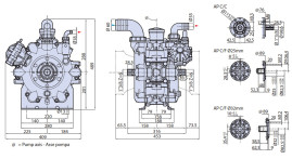 Мембранный насос AR 250 BP C/F (BlueFlex, 20бар, 254.4л/мин, ВОМ 1"⅜-полый вал 25мм)