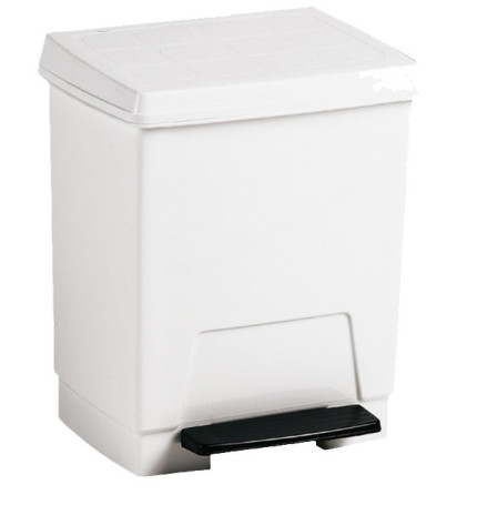 Контейнер для мусора Nofer 14025.W (8л, педаль, белый)