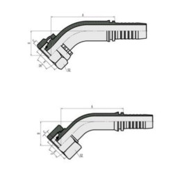 Фитинг высокого давления DKO-S (DN06, М18х1.5г, 45гр, оцинк) Robin