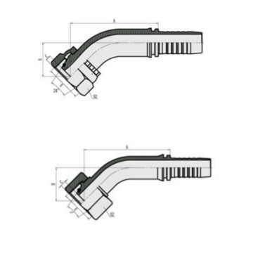 Фитинг высокого давления DKO-S (DN08, М18х1.5г, 45гр, оцинк) Robin