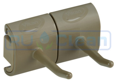 Гигиеничное настенное крепление Vikan (83мм, двойной крюк, коричневый)