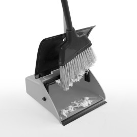 Совок TTS Clip (крышка, пластик, складная ручка, черный)