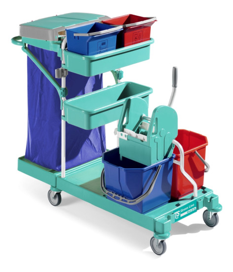 Тележка TTS Green Line 30 (2х15л, 2х6л, держ. мешка, отжим TEC)