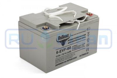 Тяговый аккумулятор RuTrike 6-EVF-60 (12В, 60Ач, Gel)