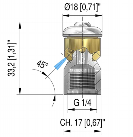 Форсунка каналопромывочная PA STR-1/4 (040, 1/4&quot;г, бой 3R, вращ)