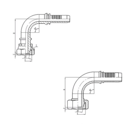 Фитинг высокого давления DKO-S (DN06, М14х1.5г, 90гр, оцинк) Robin