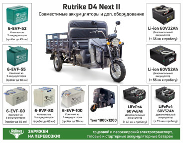 Трицикл электрический Rutrike D4 NEXT II 60V1500W (синий)