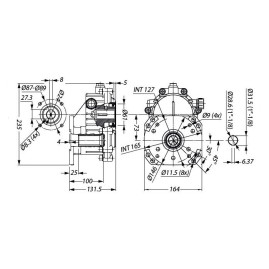 Редуктор для ДВС Tecomec RGB35 (23кВт, 28.6/30мм, фланец 87мм)