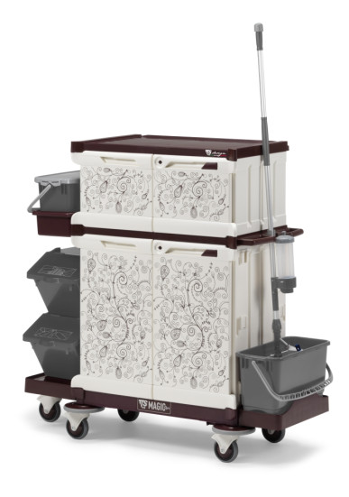 Тележка TTS MagicArt 252-P Safety Plus (закрытая, ящики, ведра, рисунок ANTHEA)