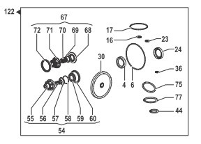Ремкомплект Comet KIT122 (BP 300, мембрана NBR)