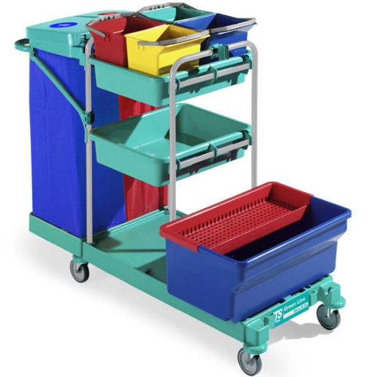 Тележка TTS GREEN 440 (1х35л, 4х6л, стойки синие)