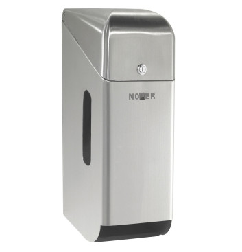 Диспенсер для туалетной бумаги Nofer 05100.S (прямоугольный, нерж, матовый, для 3 рулонов, с крышкой)