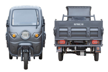 Трицикл электрический Rutrike D5 КАБИНА гидравлика (серый)