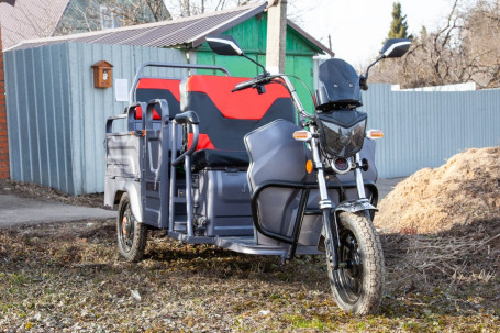 Трицикл электрический Rutrike Вояж-П 1200 60V800W (темно серый, трансформер)