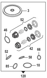 Ремкомплект Comet KIT100, KIT120 (BP 110/115/135, мембрана NBR)