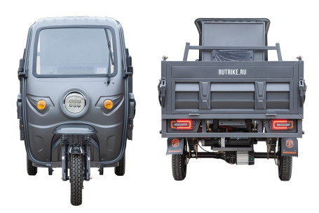 Трицикл электрический Rutrike D5 КАБИНА гидравлика (черный матовый)