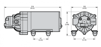 Мембранный насос Comet EF 2200 (4.8 бар, 8.3 л/мин, 12 В)