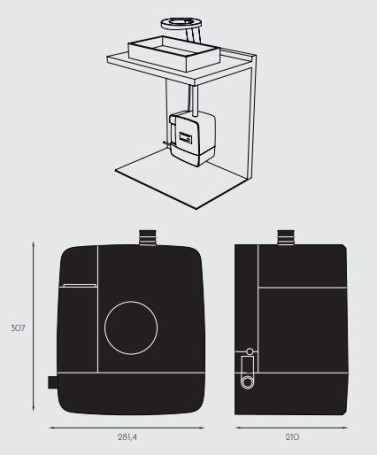 Сушилка для рук Nofer  CONCEPT3 (3 в 1, смеситель, дозатор мыла, черный)