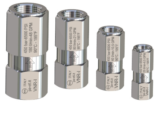 Обратный клапан PA VNR-I (3/4&quot;г-3/4&quot;г, 450бар, 180л/мин, нерж)