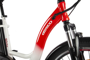 Электровелосипед Eltreco White (бело-красный)