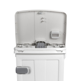 Ведро TTS Open-up (2х45л, колеса, педаль, дверь, разделитель, белый/синий)