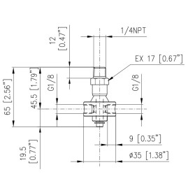 Вращающий держатель PA URF180 (250бар, 30л/мин, 1/4ш-1/8г, 700об/мин)