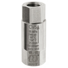 Обратный клапан Mecline CV5 (3/8"г-3/8"г, 500бар, 25л/мин, нерж)