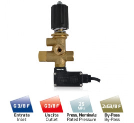 Регулятор давления MTM MG4000 (250бар, 40л/мин, 3/8"г-3/8"г, By-pass 3/8"г, микр.)