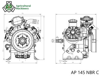Мембранный насос Agro Pump 145 NBR C (20 бар, 145 л/мин, 550 об/мин)