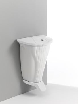 Ведро мусорное TTS Wall-Up (50 л, белый, педаль, крышка белый)