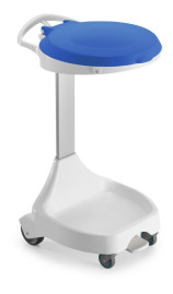 Держатель мешка TTS Smile W-1020 (60+60л, колеса, педаль, крышка синяя)