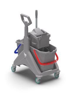 Тележка TTS NICKITA (2х15л, отжим WIZ, серый)