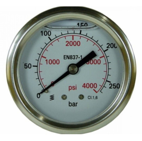 Манометр (250бар, 1/4&quot;внеш, вход сзади, нерж) R+M