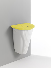 Ведро мусорное TTS Wall-Up (50л, настенное, крышка желтый)