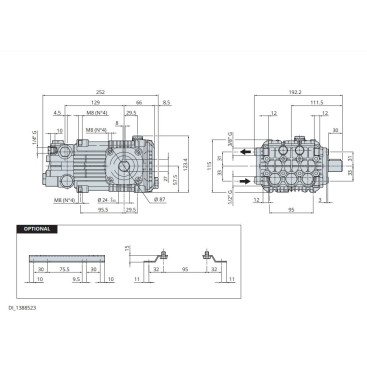 Насос высокого давления Annovi Reverberi RHW 15.15 N (150бар, 15л/мин, горяч. вода)