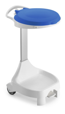 Держатель мешка TTS Smile W-1070 (60+60л, колеса, ножки, педаль, крышка синяя)