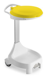 Держатель мешка TTS Smile W-1070 (60+60л, колеса, ножки, педаль, крышка желтая)