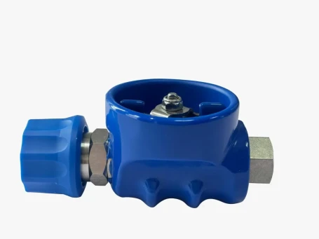 Кран шаровой (1/2г-ST3100байонет, 140бар, 80л/мин, синий, нерж) R+M