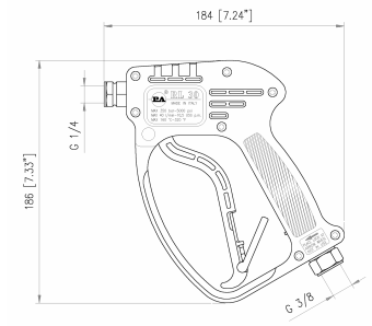 Курок RL 30 (вх.М22x1.5ш.вращ, вых.1/4"г)