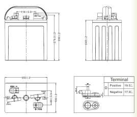 Тяговый аккумулятор LEOCH DT 146 (6В, 260Ач, WET)