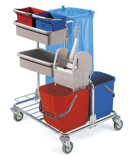 Тележка TTS TECNO 20 (отжим TEC, 2x25л, 2 полки)