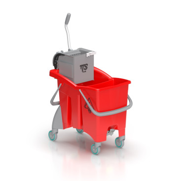 Ведро TTS ActionPro (30л, перегородка, колеса, отжим O-KEY, красный)