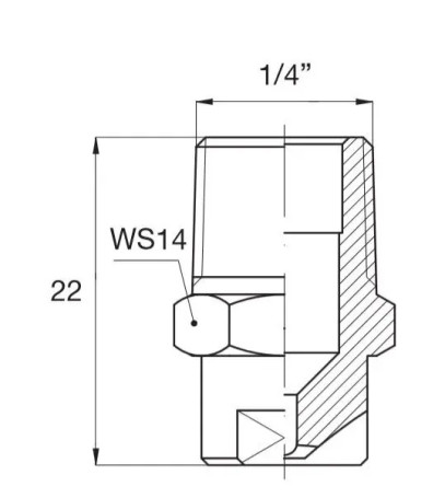Форсунка 15200 (1/4ш, AISI 416) PNR