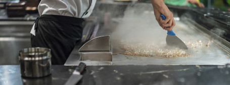 Скребок IGEAX ручной (нерж, 110мм, синий)