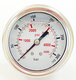 Манометр (600бар, 1/4ш, вход сзади, нерж) TOR