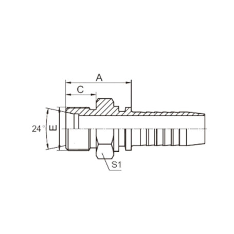 Фитинг высокого давления DKO-S (DN08, М16х1.5ш, оцинк) Robin