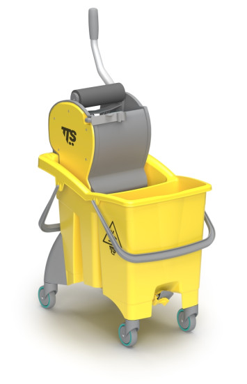 Ведро TTS ACTIONPRO (30л, колеса, отжим Dry, 2 слив. отверстия, желтый, 4шт)