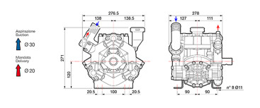 Мембранный насос Comet BP 75 (20бар, 67л/мин)