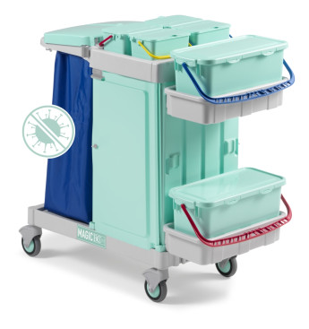 Тележка TTS Magic BCS 790S (антибакт., закрытая c ящиками, держ. мешка 120л)